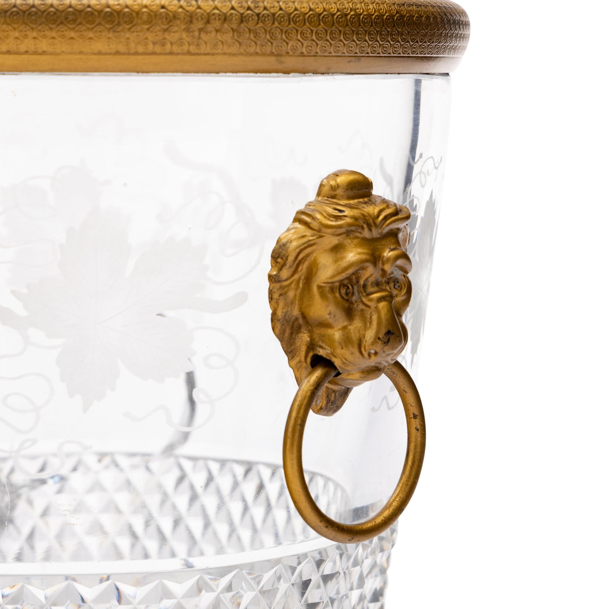 A French Gilt Bronze and Cut Glass Ice Bucket
