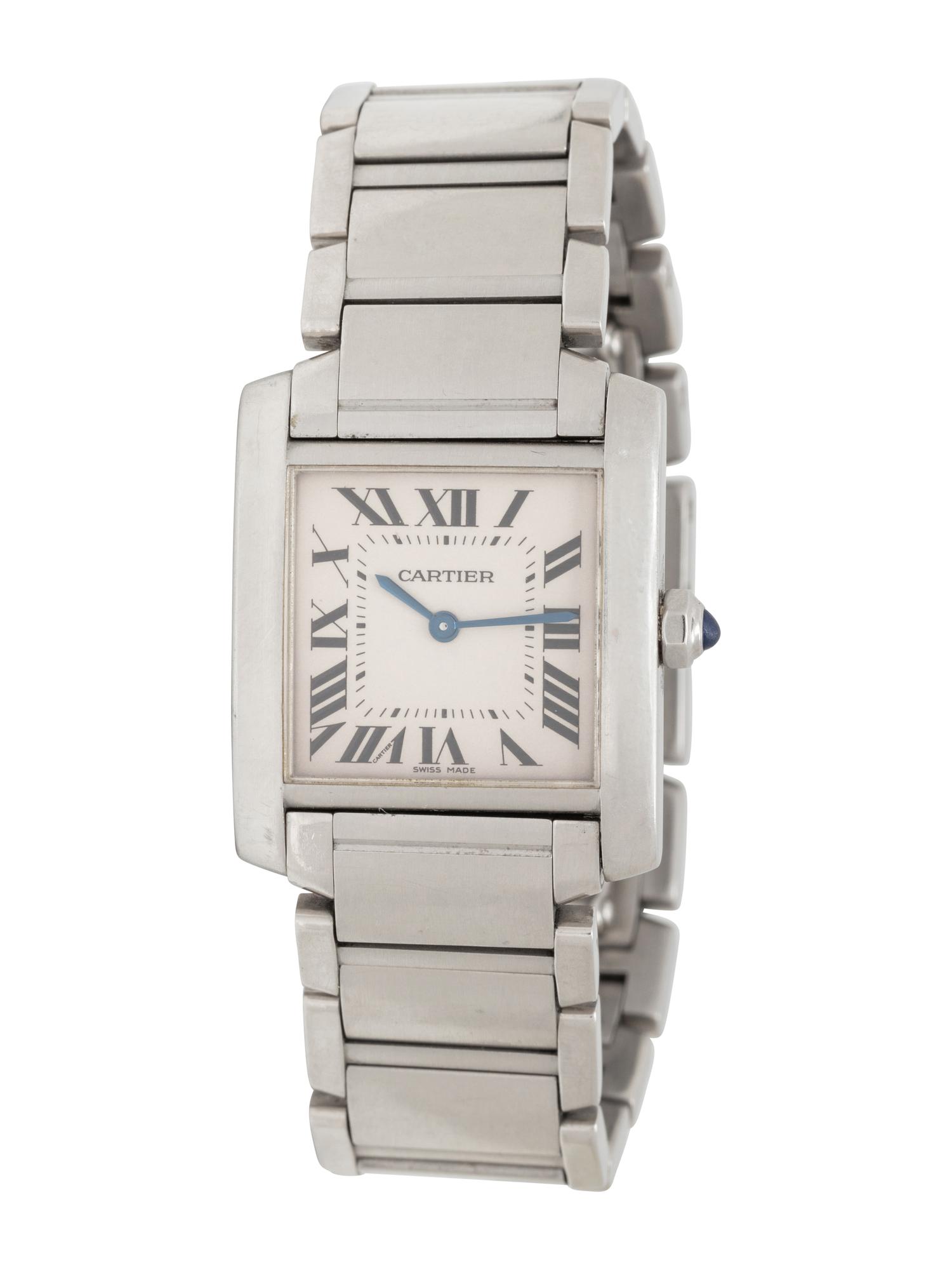 CARTIER, STAINLESS STEEL 'TANK FRANÇAISE' WATCH