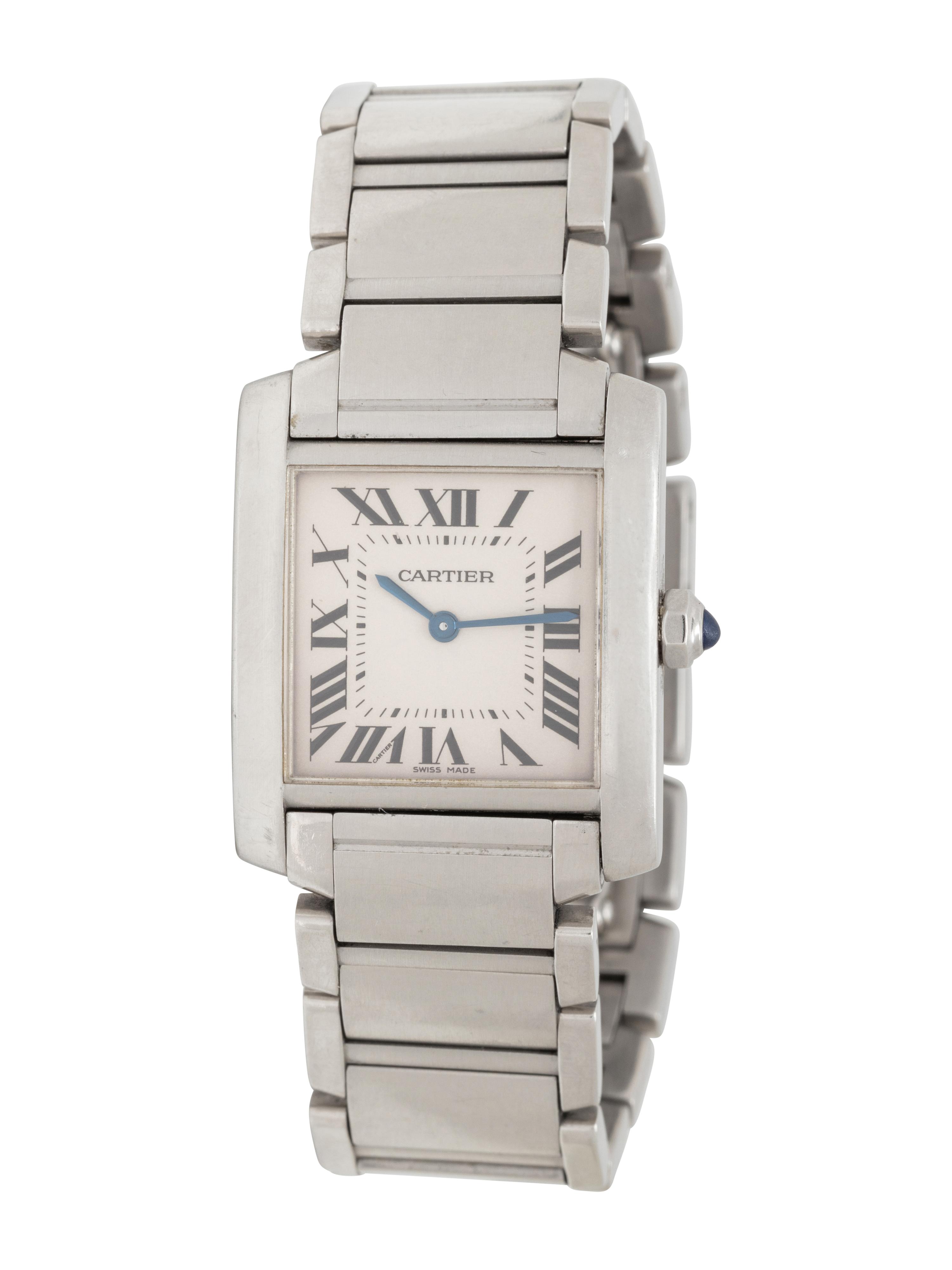 CARTIER, STAINLESS STEEL 'TANK FRANÇAISE' WATCH