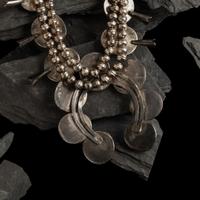 Navajo Silver and Turquoise Squash Blossom Necklace