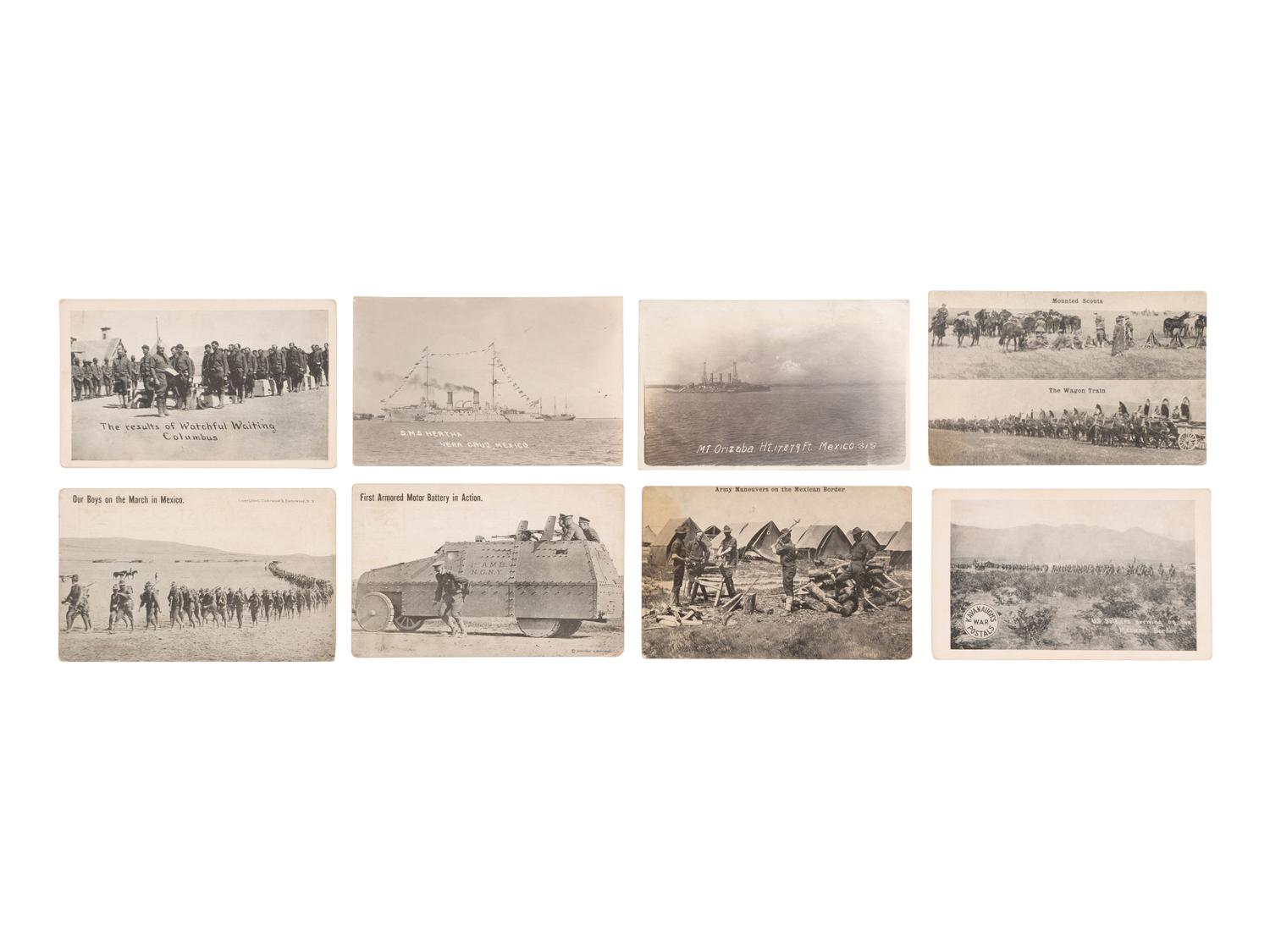 [MEXICAN REVOLUTION]. A group of stereoviews and postcards featuring Pancho Villa and other subjects.