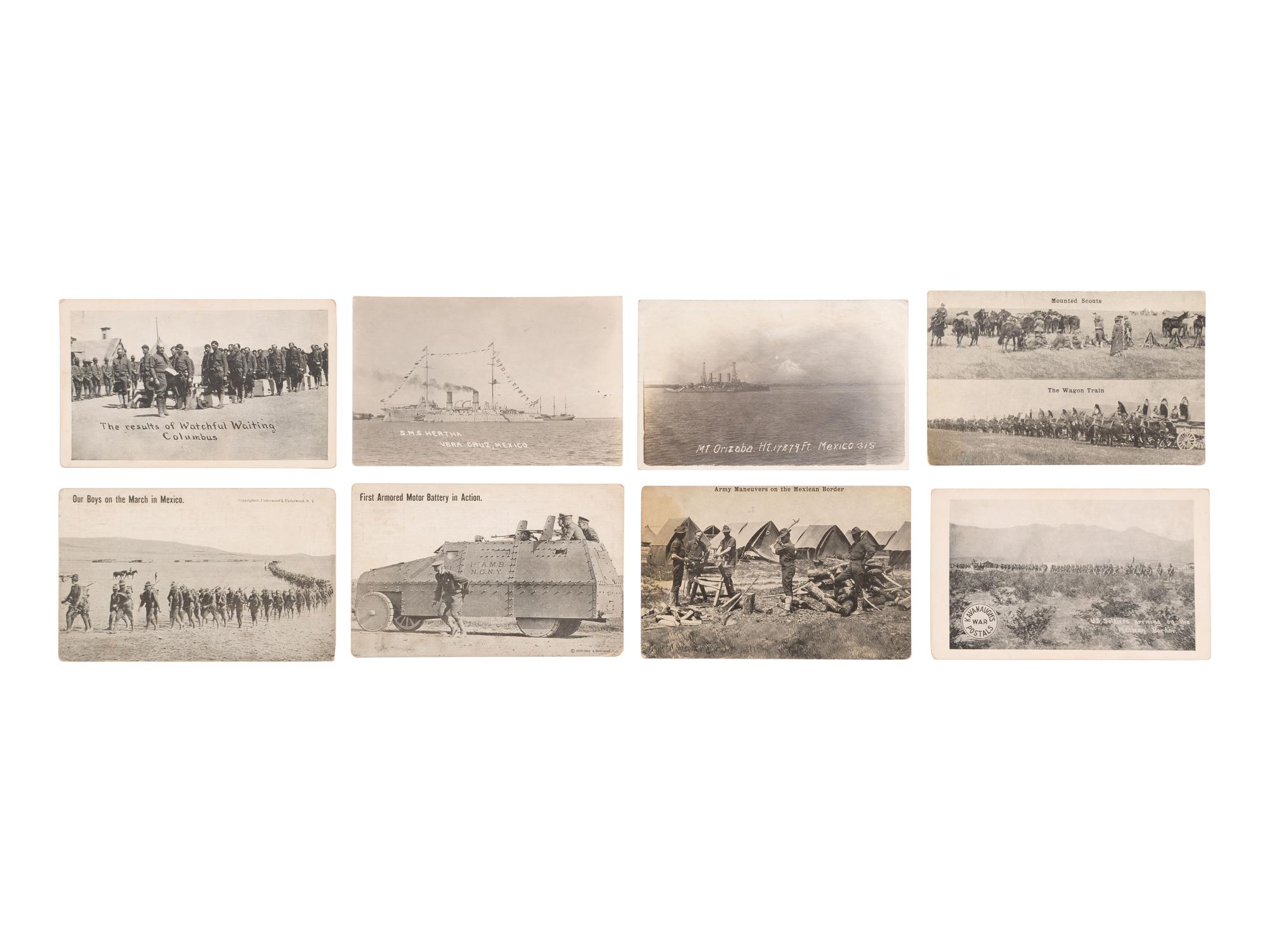 [MEXICAN REVOLUTION]. A group of stereoviews and postcards featuring Pancho Villa and other subjects.