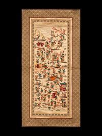 A Collection of 33 Chinese Embroidered Silk Panels 近代 綉片33幅