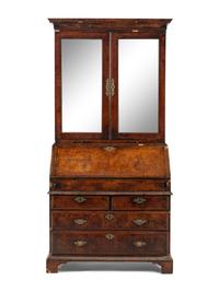 An English Walnut Bureau Bookcase