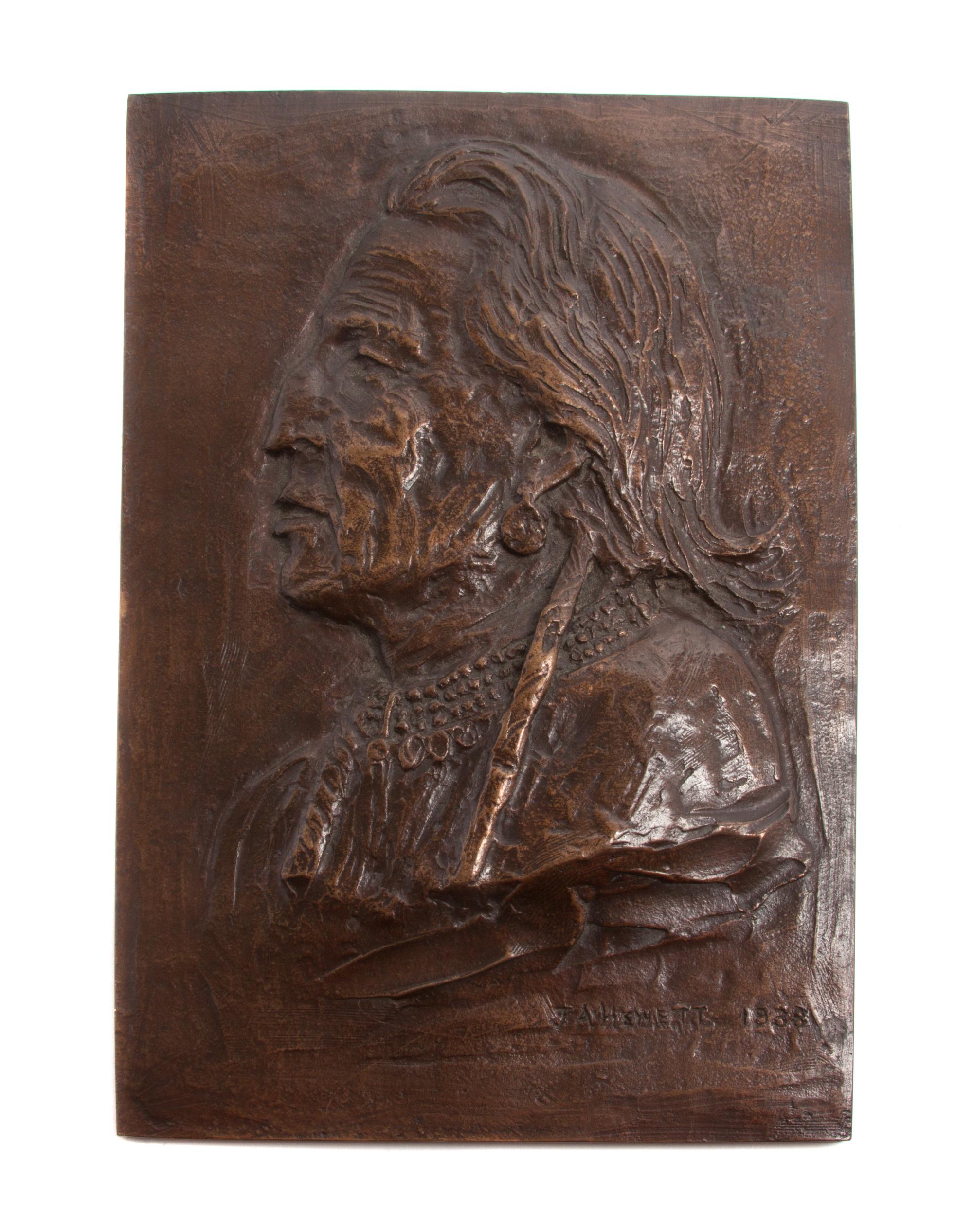 An American Bronze Plaque Height 10 x width 7 inches. — JA HEWITT, 1838