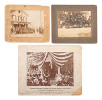 [McKINLEY, William (1843-1901)]. A group of 3 photographs of President McKinley, highlighted by a group portrait with uniformed GAR members.