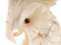 An Italian Carved Marble Figure of a Cockatoo