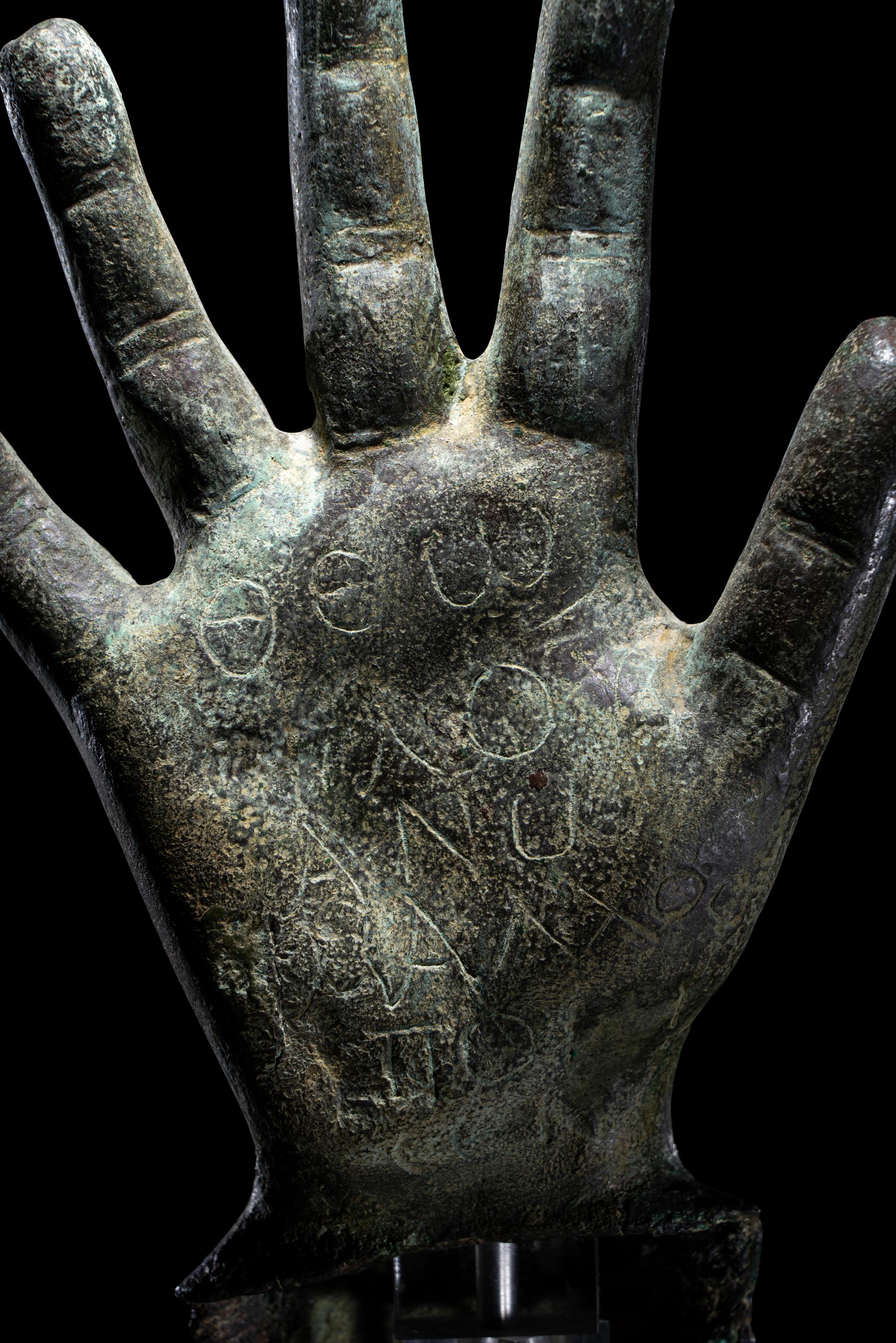 A Roman Bronze Hand with Greek Inscription