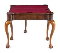 A George III Walnut Triple-Top Game Table