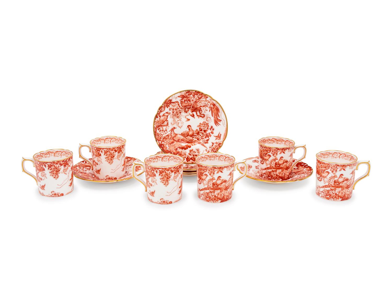 A Cased Set of Royal Crown Derby Porcelain Cups and Saucers
