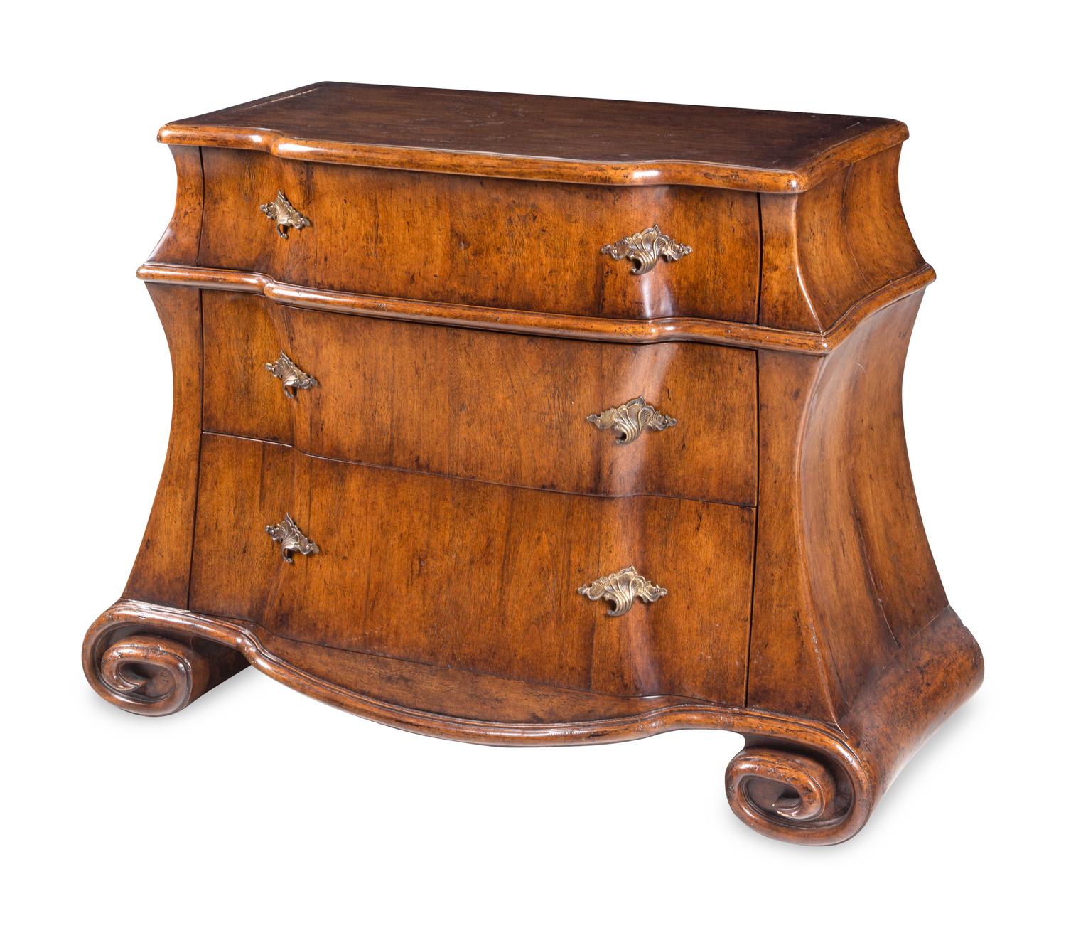 A Therien Studios Burl Walnut Chest of Drawers