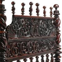 A Portuguese Turned Walnut Bed