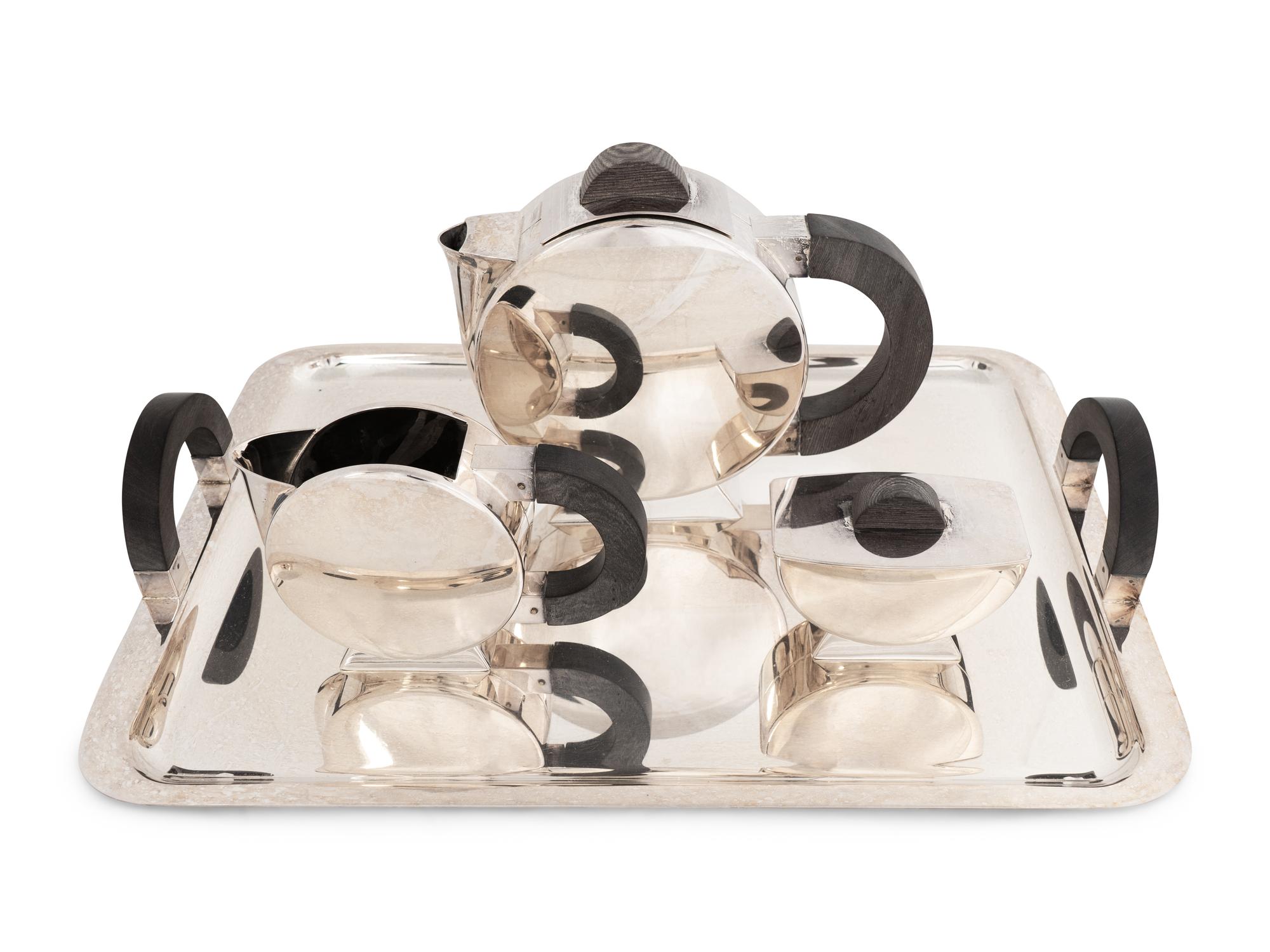 A Christofle Silverplate Tea Service — DESIGNED BY CHRISTIAN FJERDINSTAD, 20TH CENTURY