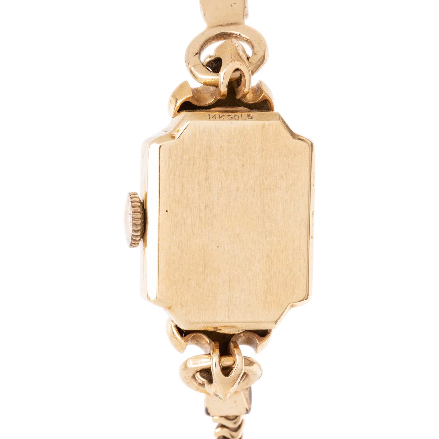 GIRARD-PERREGAUX, 14K YELLOW GOLD AND ENAMEL WATCH