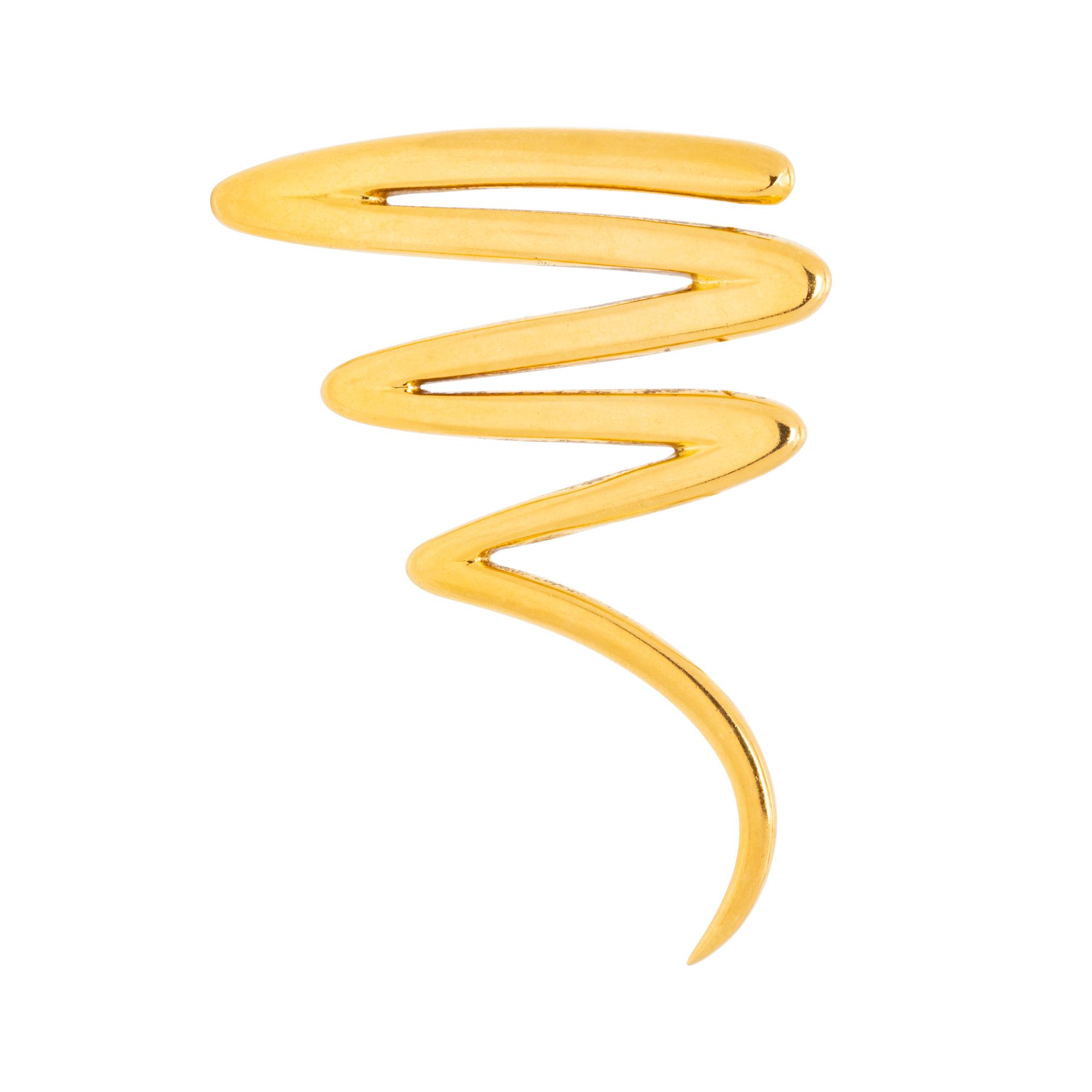 TIFFANY & CO., PALOMA PICASSO, YELLOW GOLD 'ZIG ZAG' BROOCH