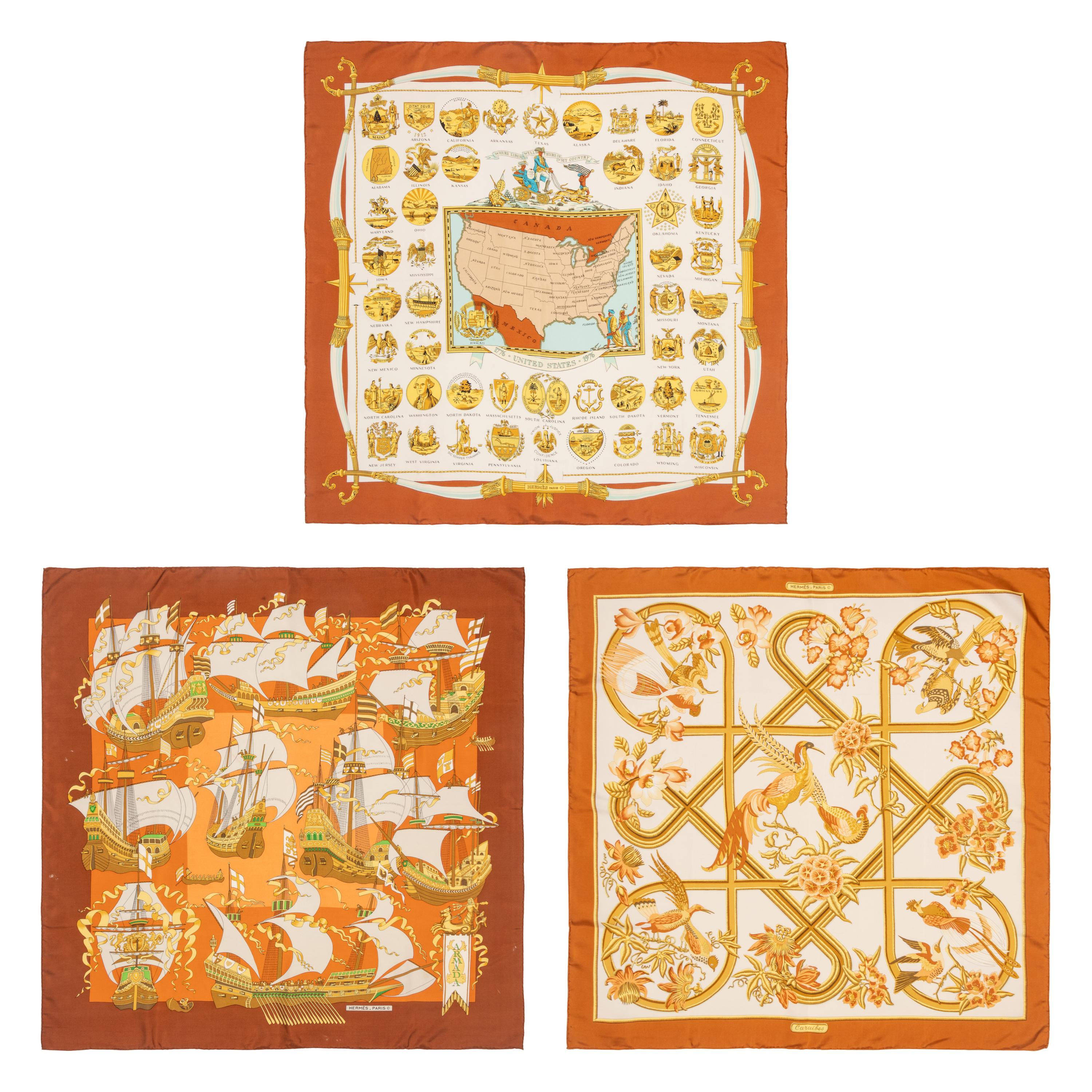 Three Hermès Scarves