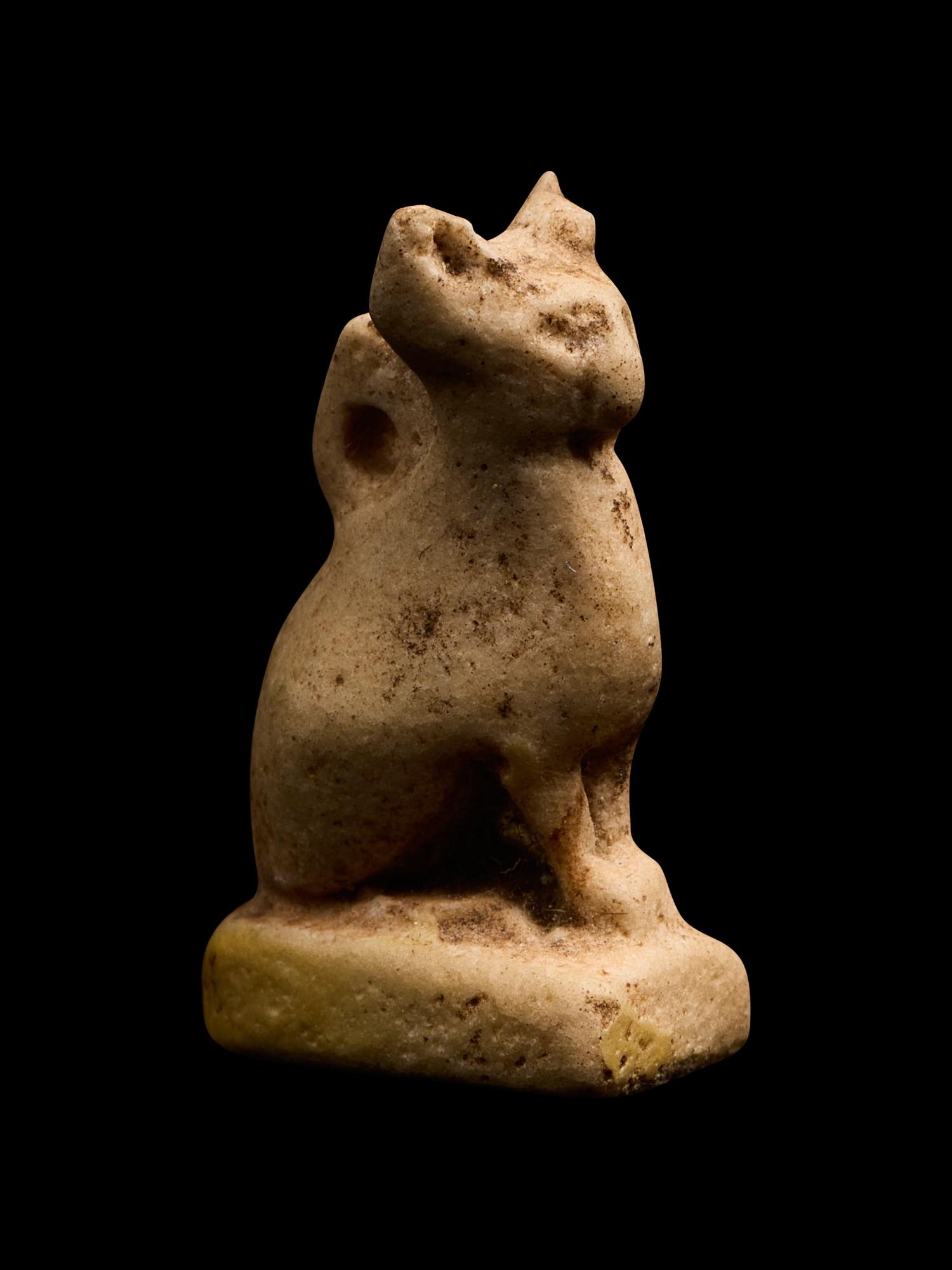 An Egyptian Faience Cat Pendant