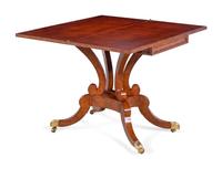 A Contemporary Regency Style Burlwood Flip-Top Table