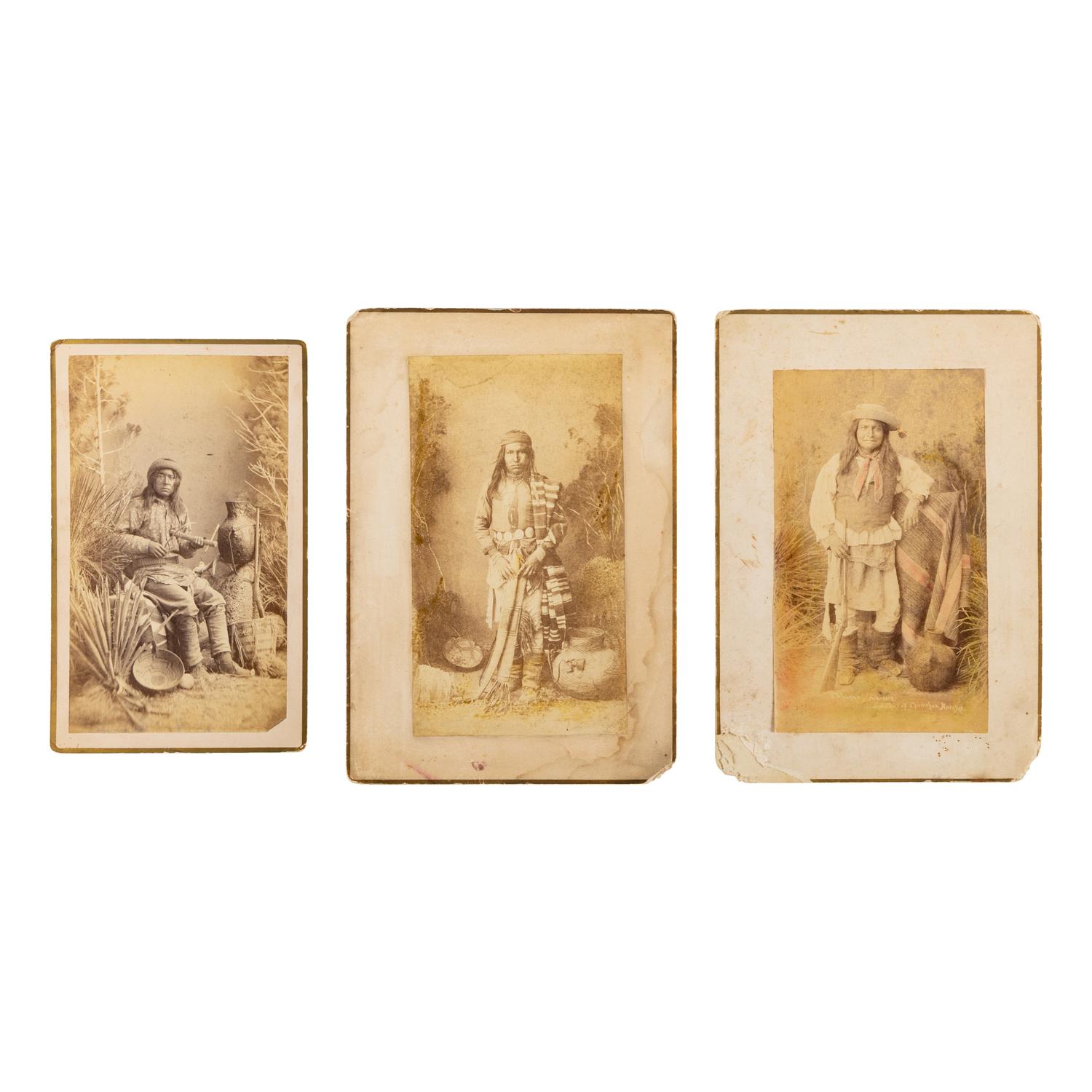 Randall, A. Frank (1854-1916). A group of 3 photographs of Apache Indians.