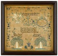 Needleworked sampler "elinor s.frame's work done in her 11th year, 1827"
