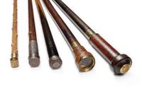 Five English and Continental Game or Gambler System Walking Sticks