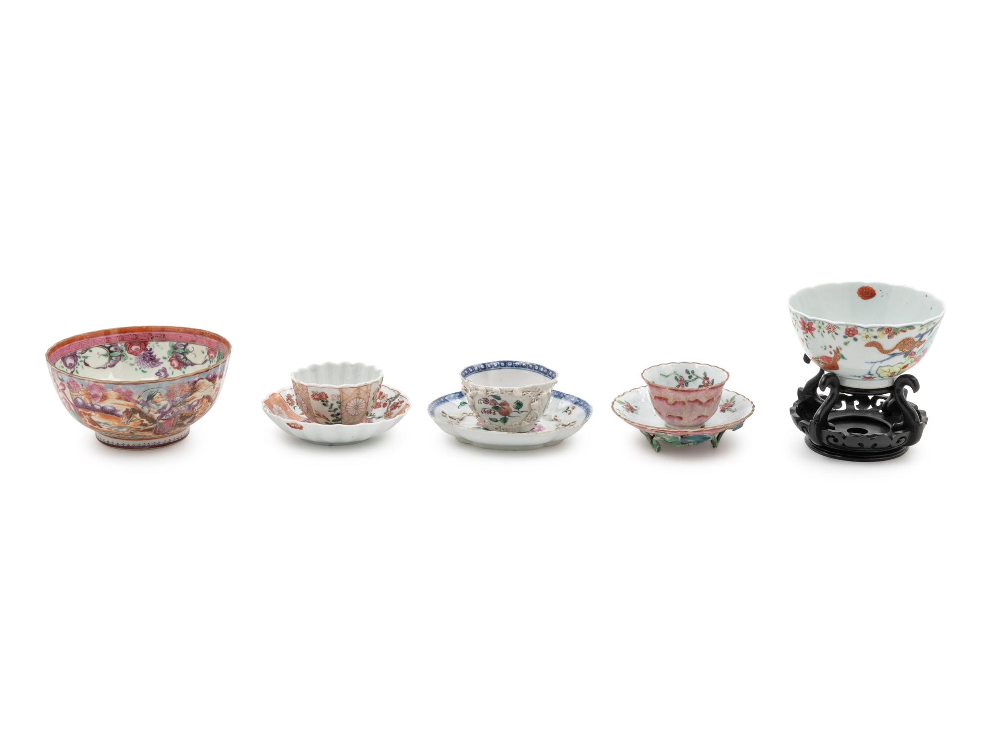 Five Chinese Export Porcelain Cups