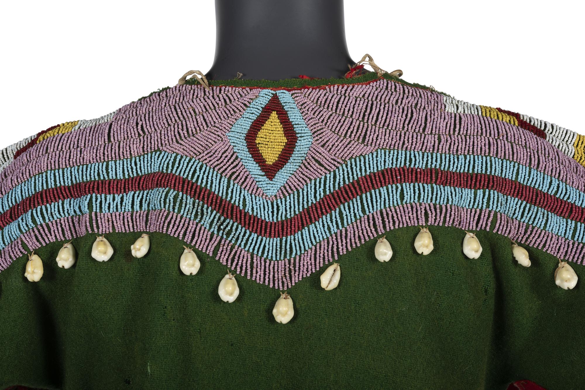 Plateau Girl's Beaded Wool Dress, with Cowrie Shells