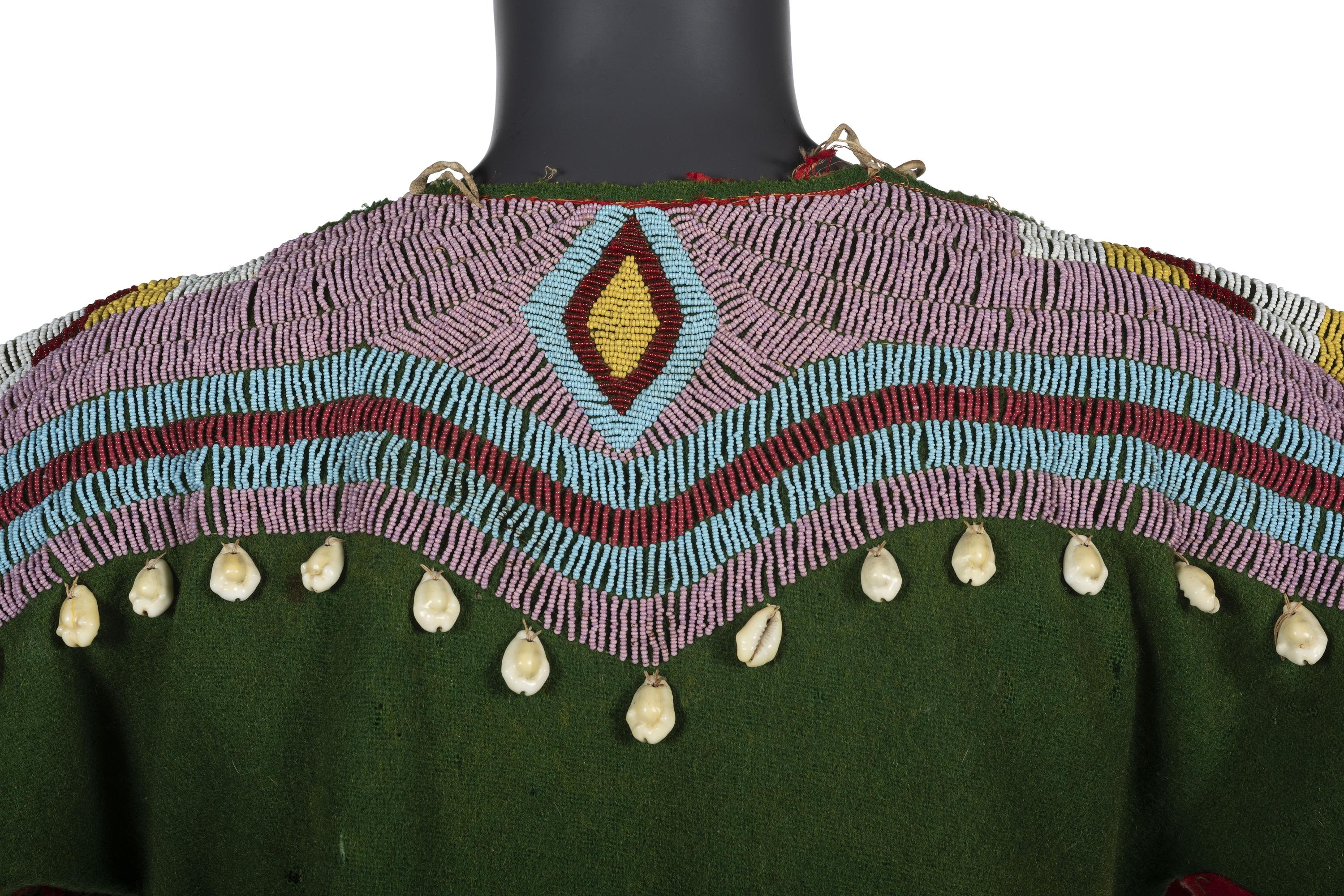 Plateau Girl's Beaded Wool Dress, with Cowrie Shells