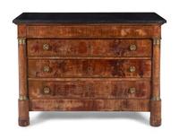 An Empire Style Mahogany Marble-Top Commode