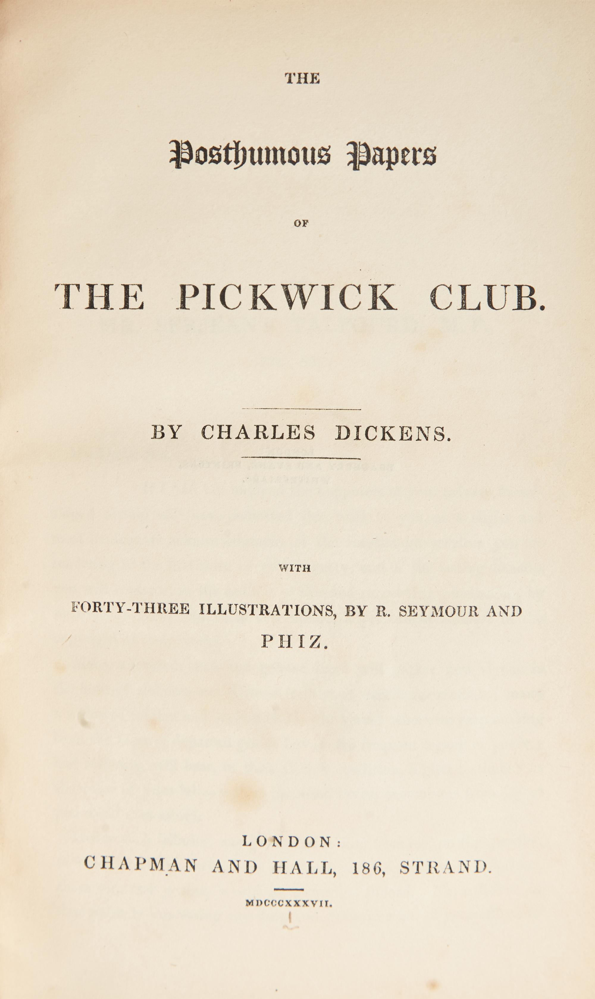 [Literature] Dickens, Charles. The Posthumous Papers of the Pickwick Club