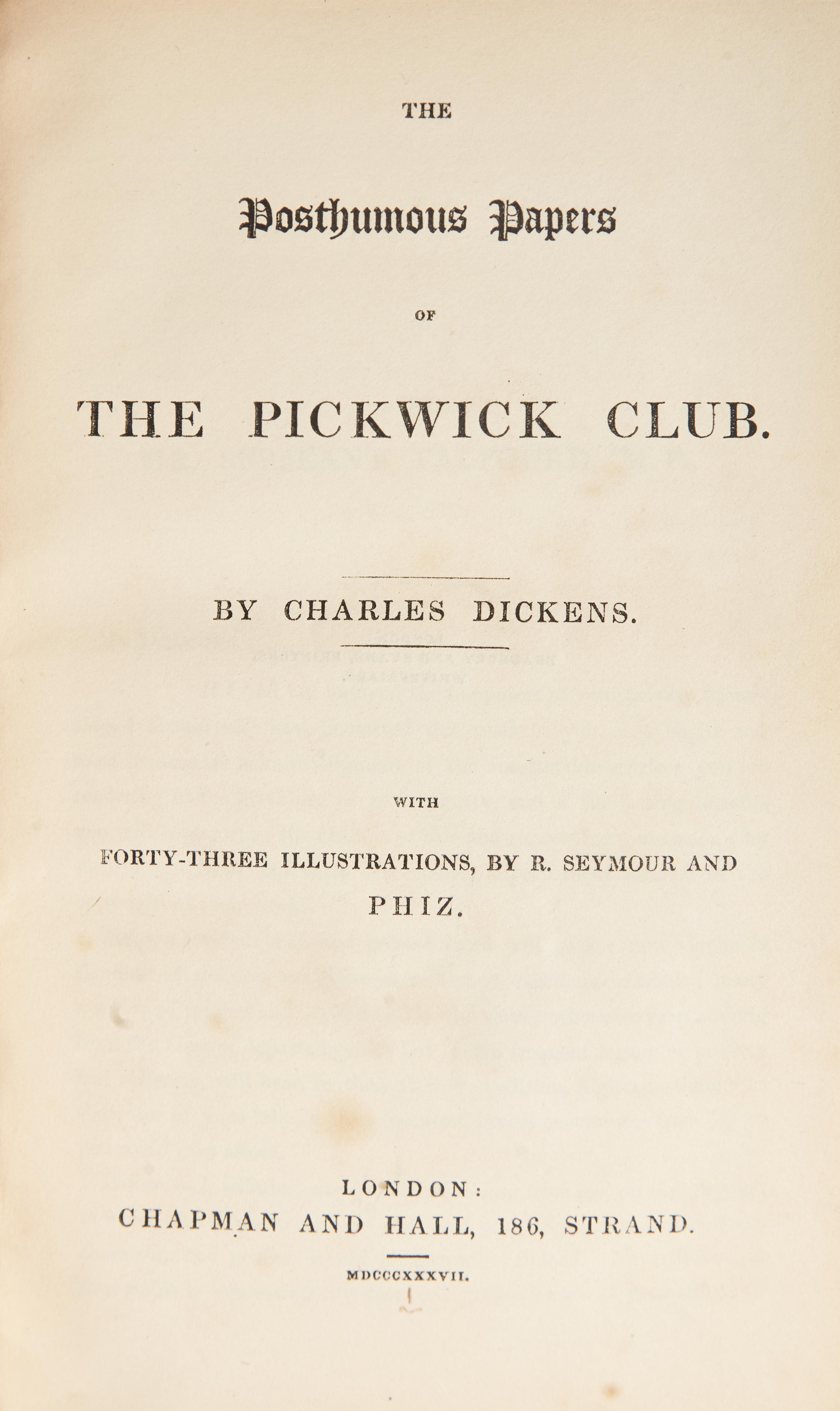 [Literature] Dickens, Charles. The Posthumous Papers of the Pickwick Club