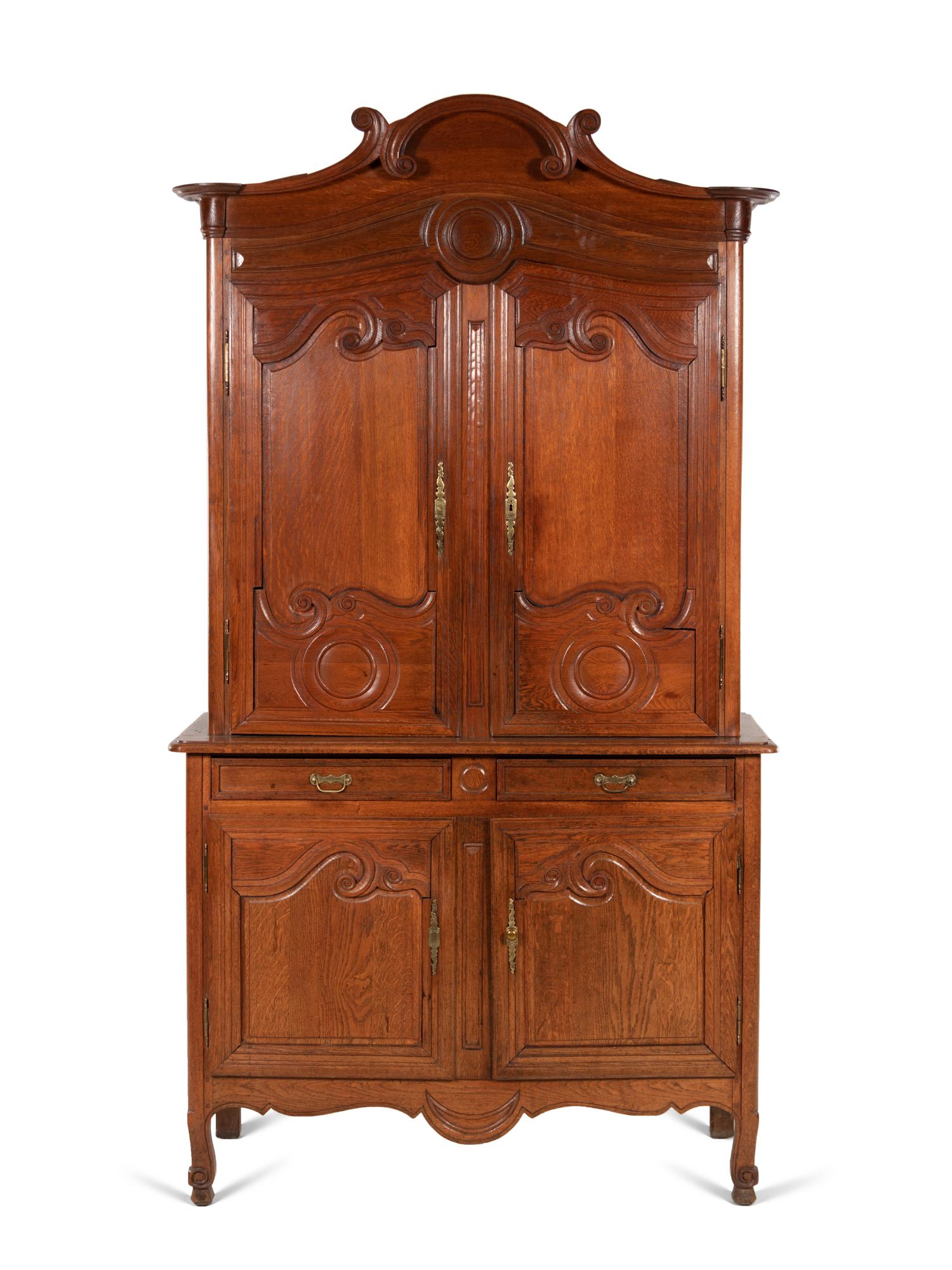 A French Provincial Oak Buffet à Deux Corps