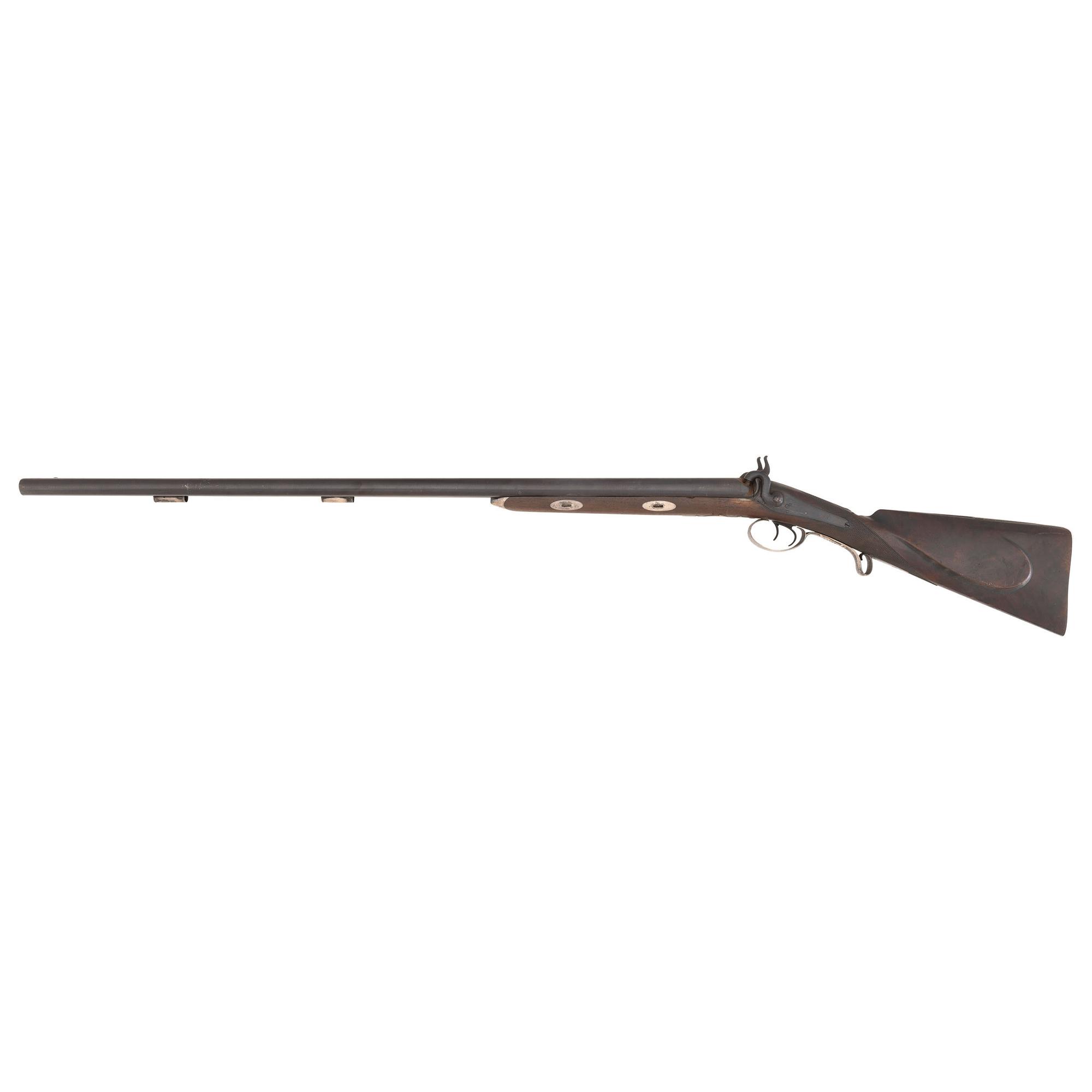 Silver Mounted English 10 Bore Percussion Shotgun