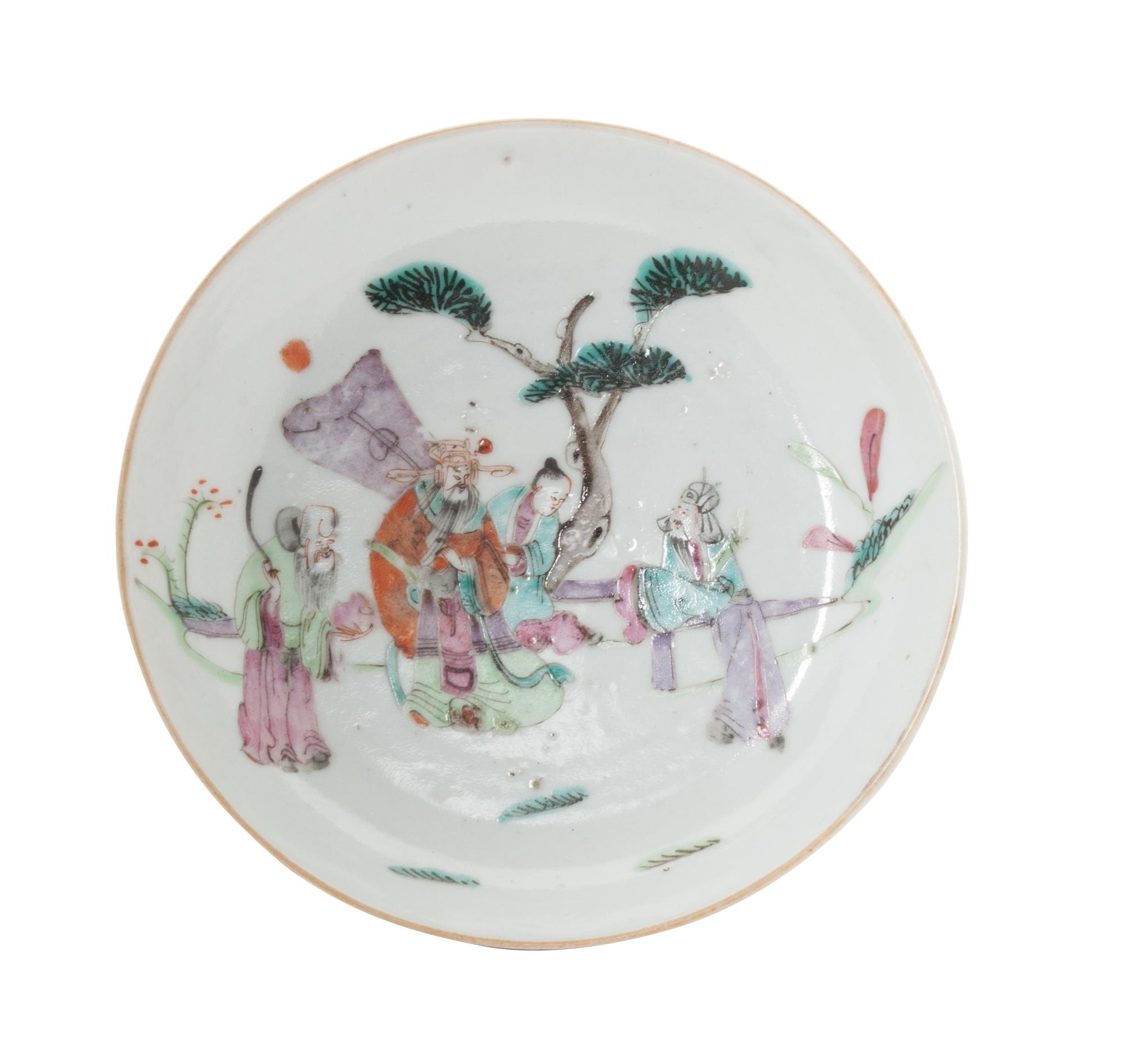 A Chinese Famille Rose Porcelain Dish Diameter 5 1/4 inches.
