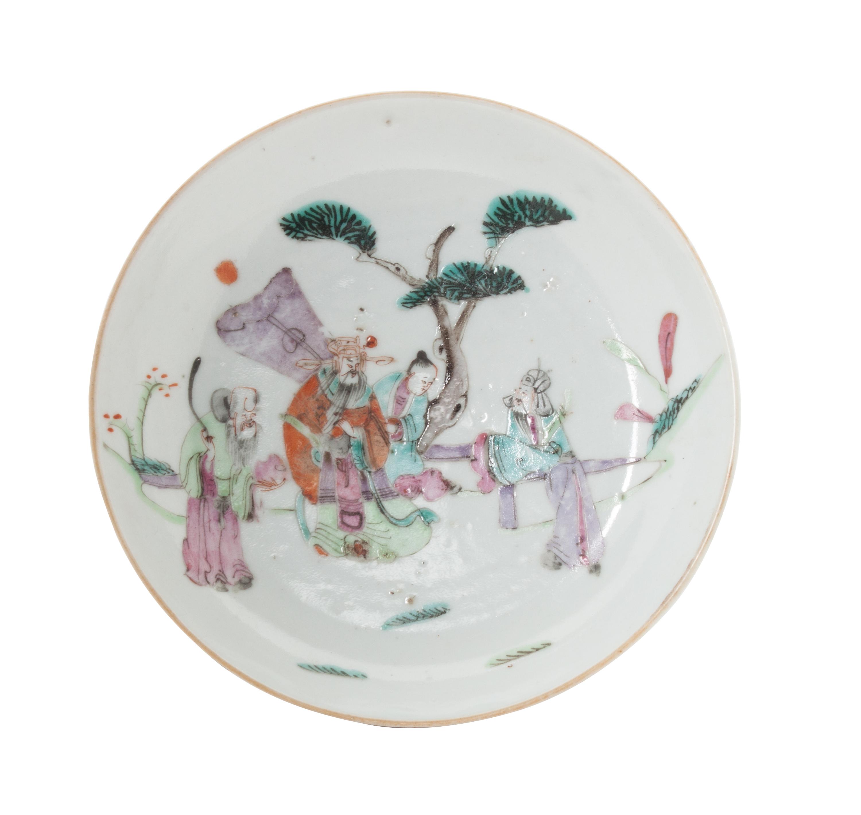 A Chinese Famille Rose Porcelain Dish Diameter 5 1/4 inches.