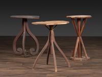 Three Primitive Carved Wood Candlestands