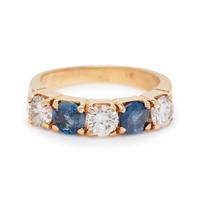 DIAMOND AND SAPPHIRE RING