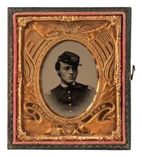 [CIVIL WAR]. 5 cased images of soldiers, incl. a 21st infantry second lieutenant.