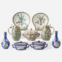 A group of nine assorted Chinese export porcelain tablewares 外銷瓷一組九件 Kangxi period ? ??