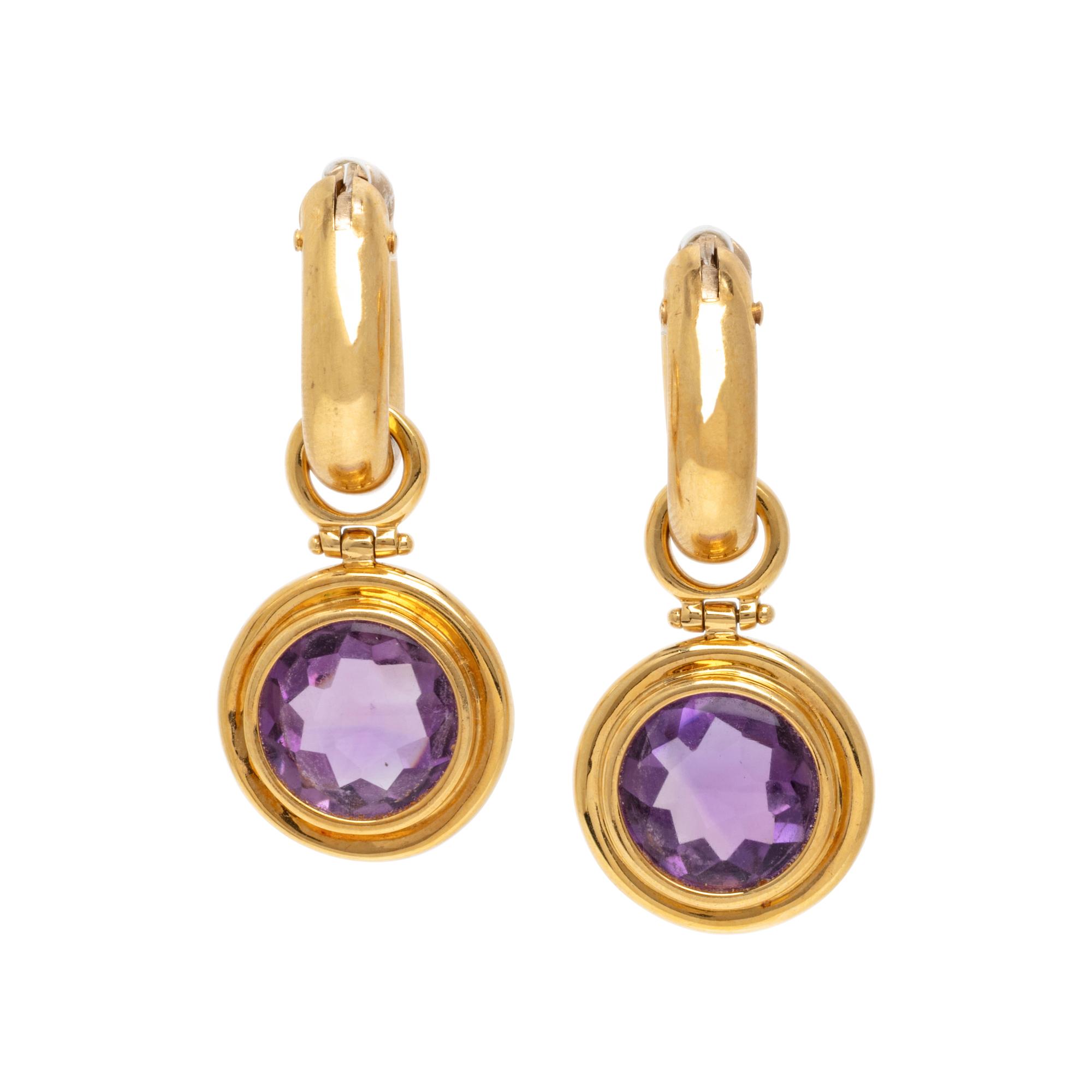 AMETHYST AND YELLOW GOLD EARRINGS