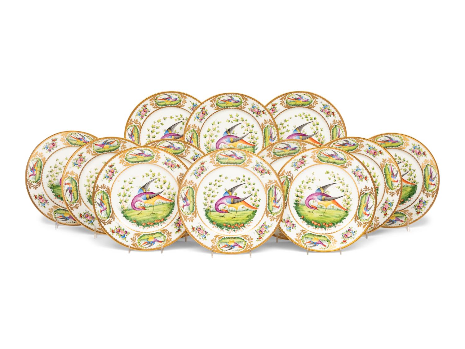 A Set of Twelve Limoges Porcelain Plates