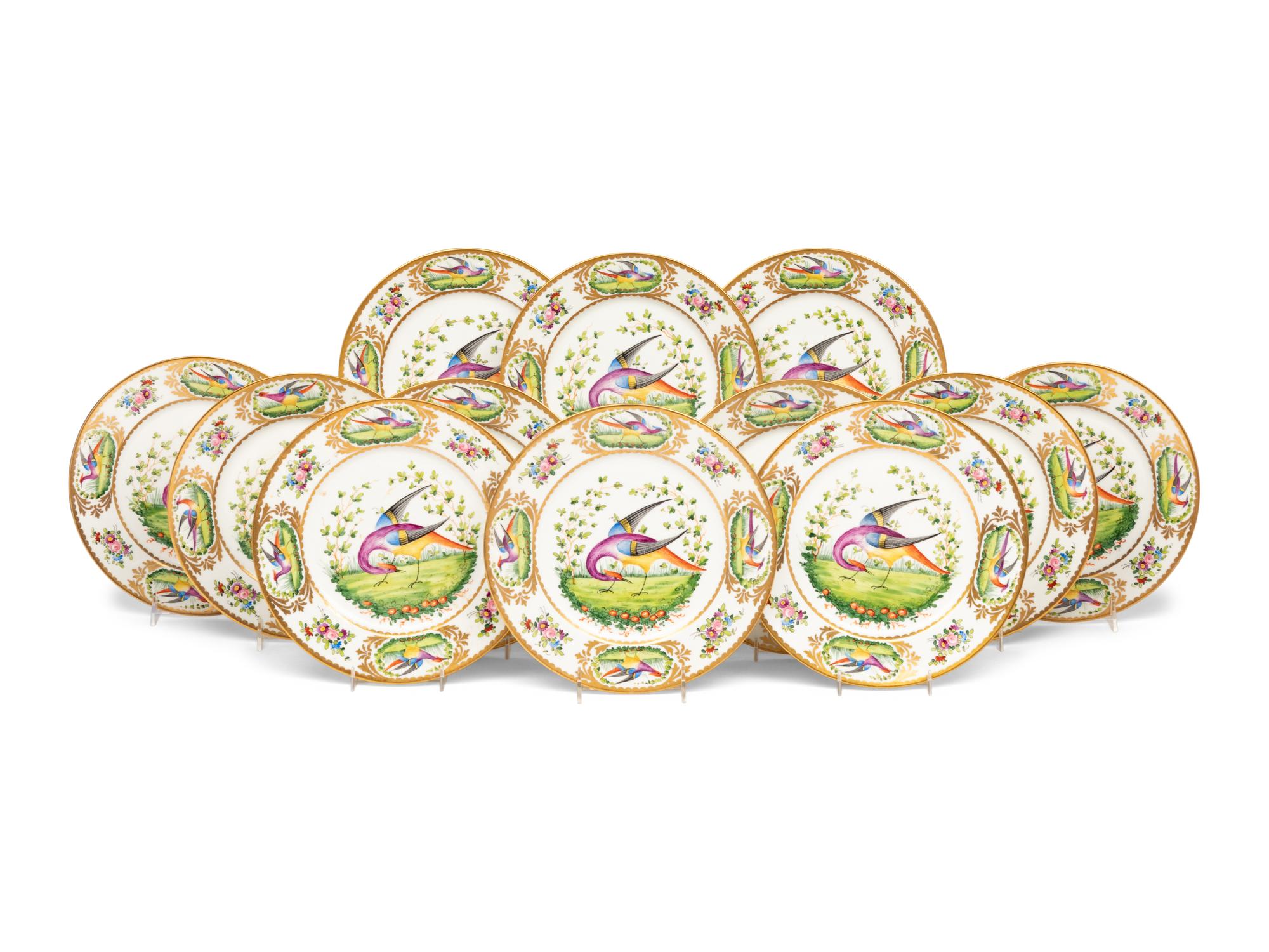 A Set of Twelve Limoges Porcelain Plates
