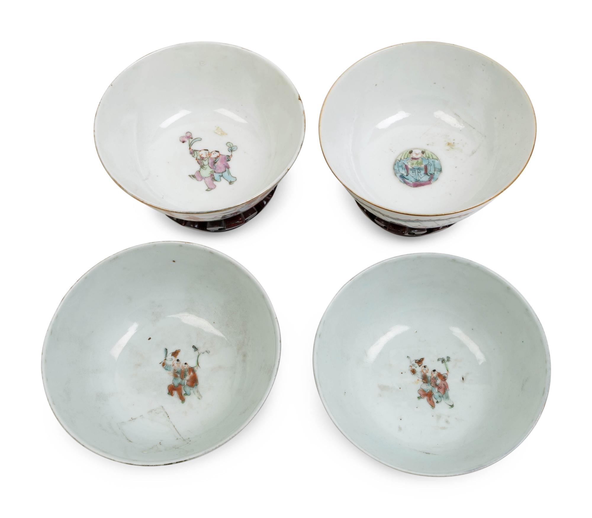 Four Chinese Famille Rose Porcelain Bowls