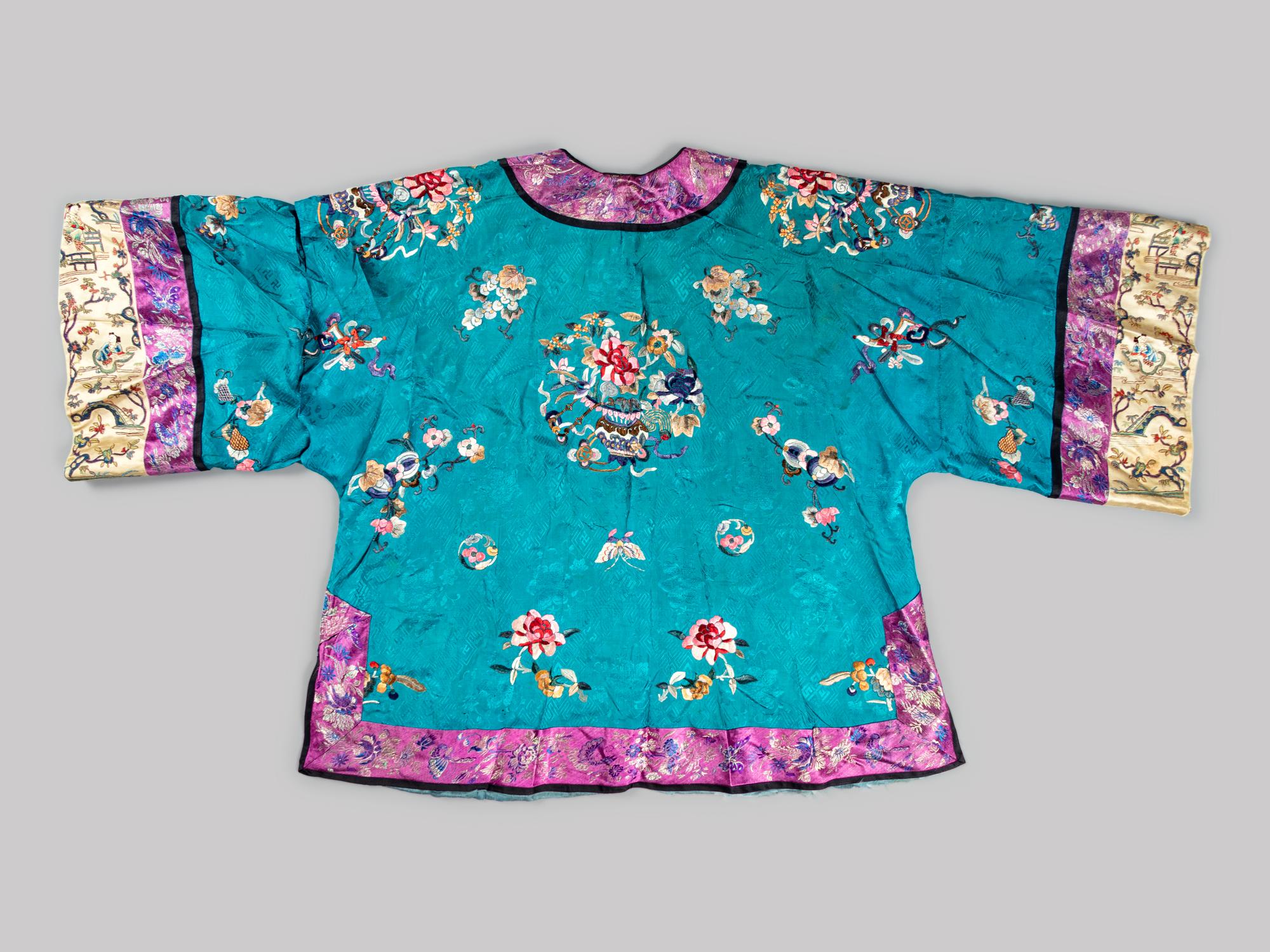 Two Chinese Embroidered Silk and Cotton Ladies' Articles