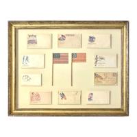 [FLAGS - CIVIL WAR]. A group of Civil War covers, parade flags and Centennial parade flags. Ca 1861-1876.