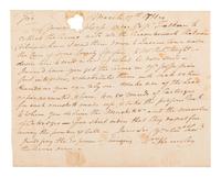 HEMSLEY, William (1737-1812). Autograph letter signed ("Wm. Hemsley"), to a Jonathan Thompson. N.p., 17 March 1781.