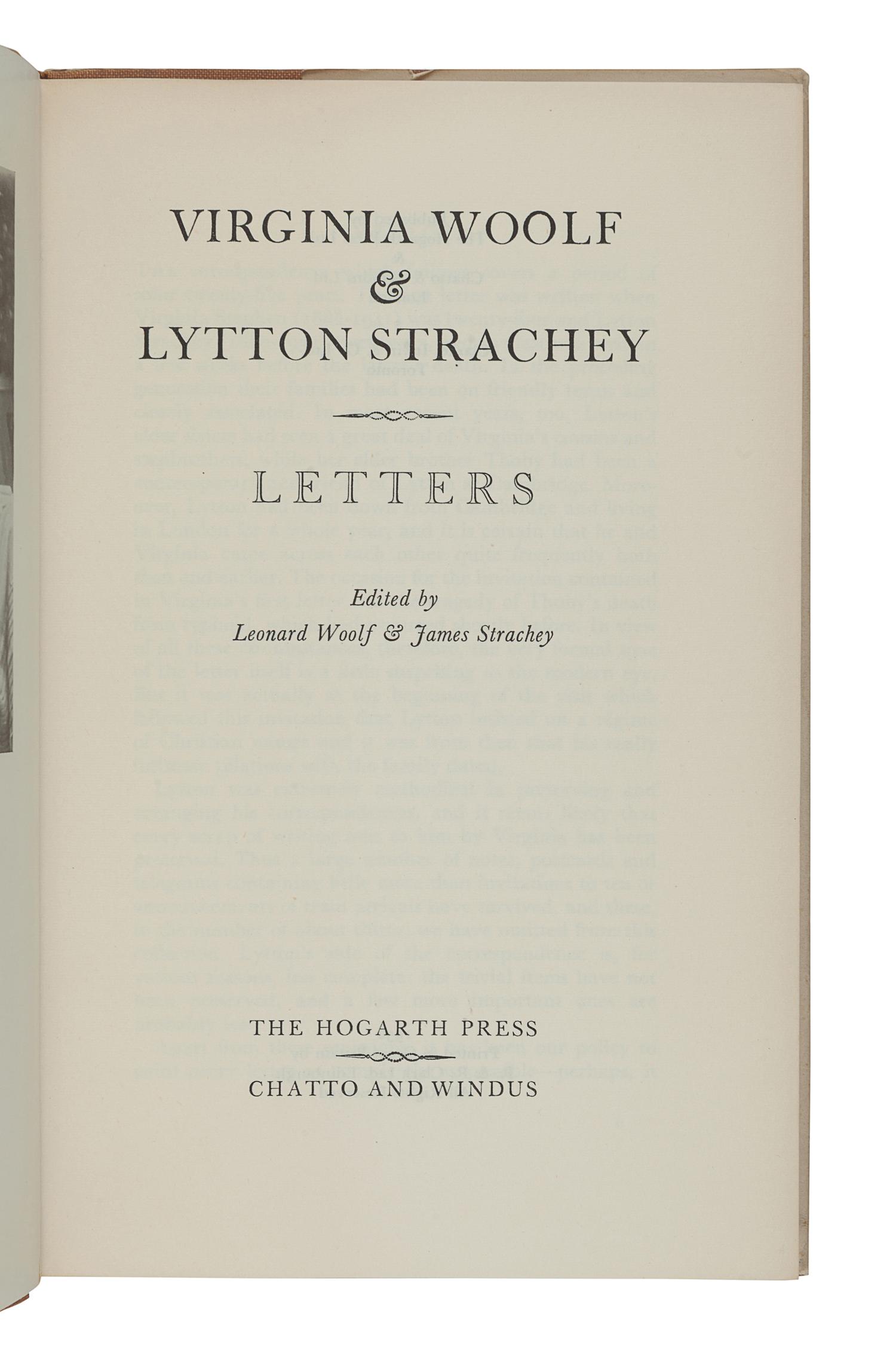 WOOLF, Virginia (1882-1941). A group of 6 works, comprising: