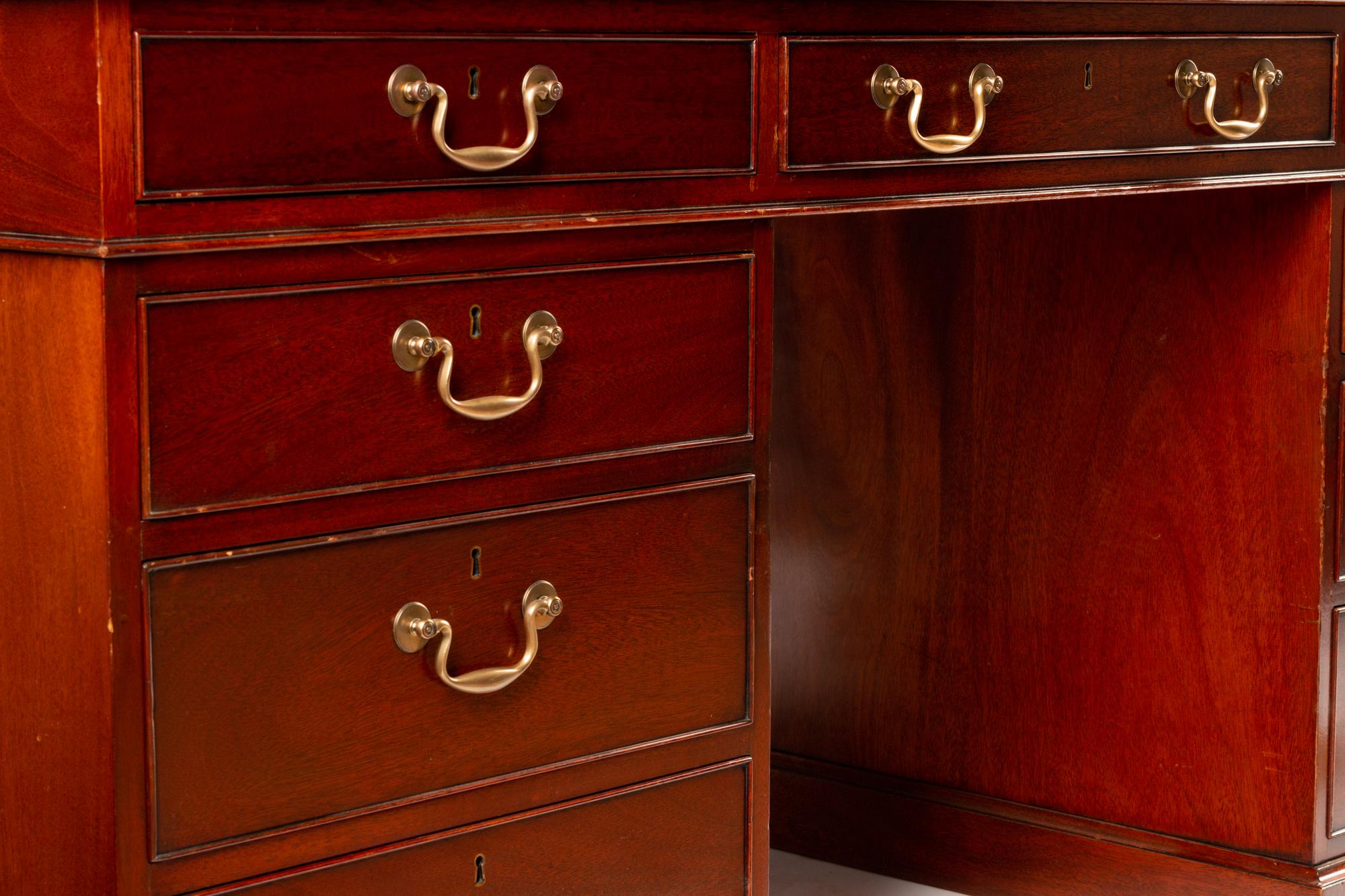 A George III Style Mahogany Partner's Desk