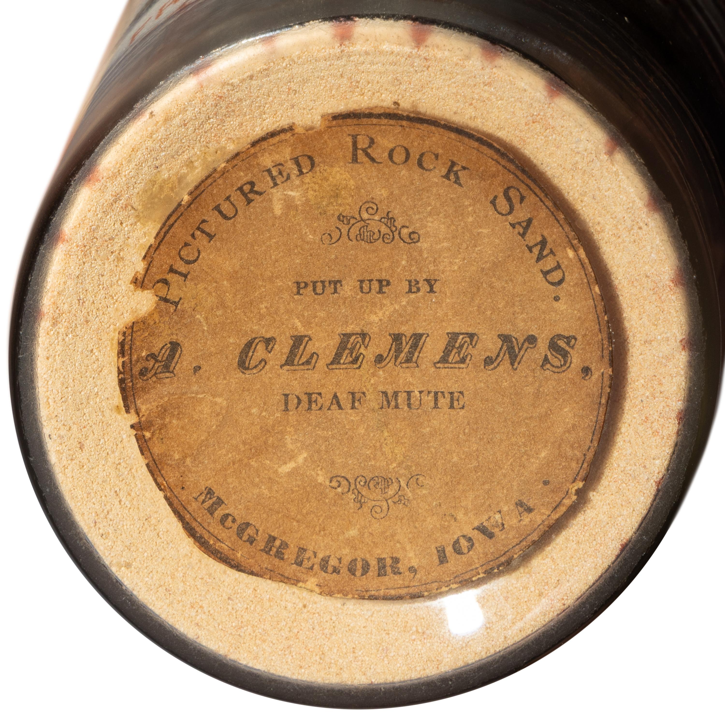 A Sand Art Bottle, Andrew Clemens (1857-1895), McGregor, Iowa, Circa 1886