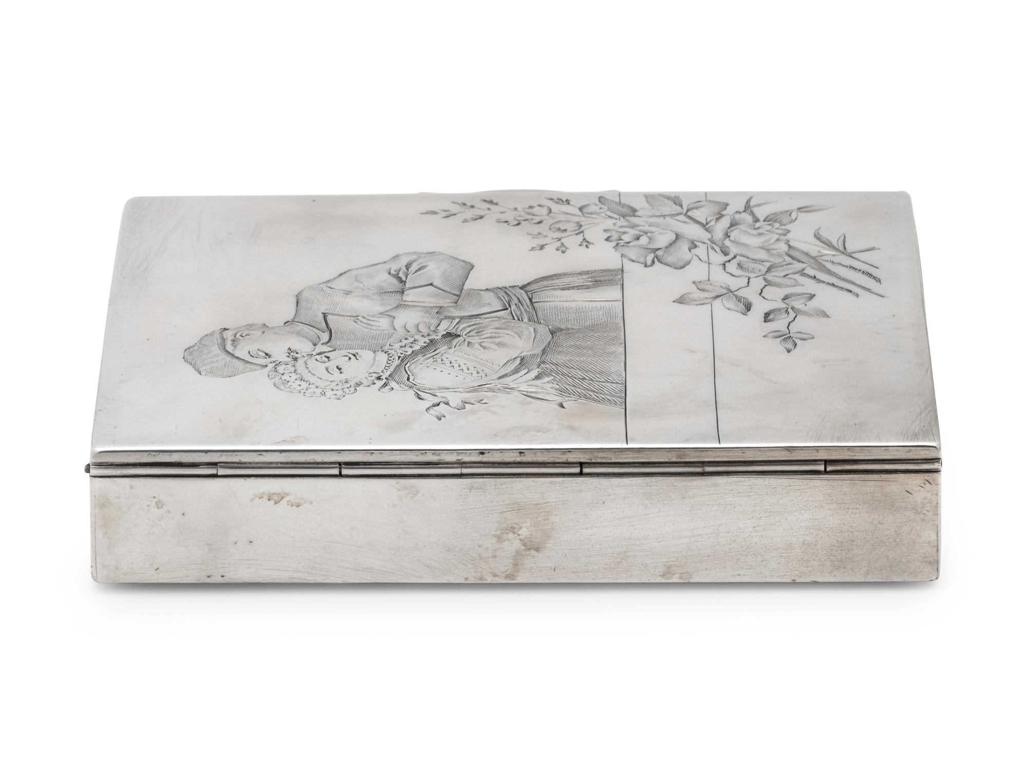 A Russian Silver Cigarette Case